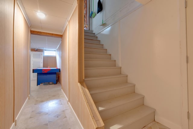 99 Ocean Park Rd, Saco, ME 04072 - staircase featuring baseboards