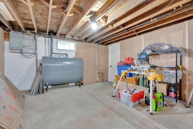 99 Ocean Park Rd, Saco, ME 04072 - basement with electric panel and heating fuel