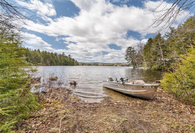 76 Cottage Shore Dr, Holden, ME 04429 - dock area with a water view and a forest view