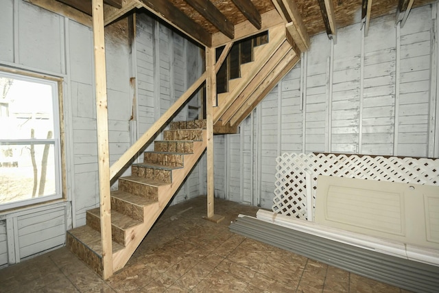 27 Church St, Livermore Falls, ME 04254 - below grade area featuring stairs