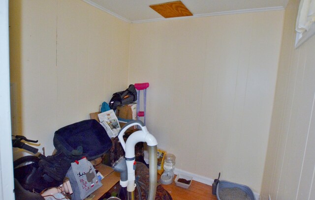 28 Cutts St, Biddeford, ME 04005 - detailed view of wood finished floors and crown molding