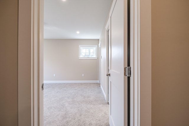 48 Highland Ave, Scarborough, ME 04074 - hallway with recessed lighting, carpet floors, and baseboards
