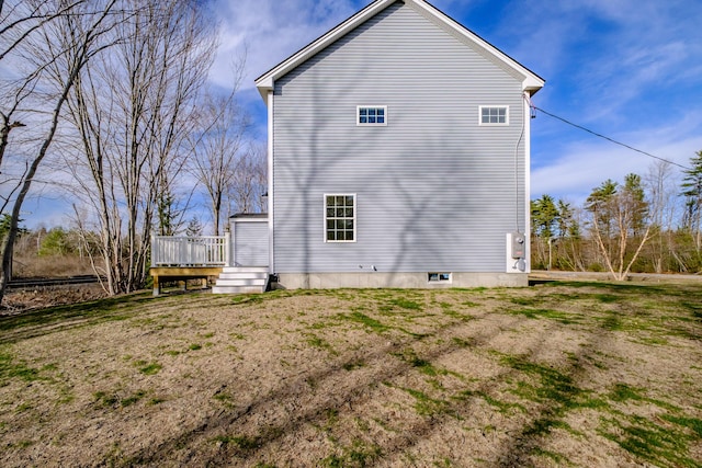 48 Highland Ave, Scarborough, ME 04074 - back of property featuring a wooden deck