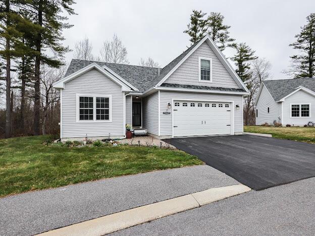 14 Connor Dr Unit 14, Gorham, ME 04038 - view of front of property with an attached garage, a front lawn, and driveway