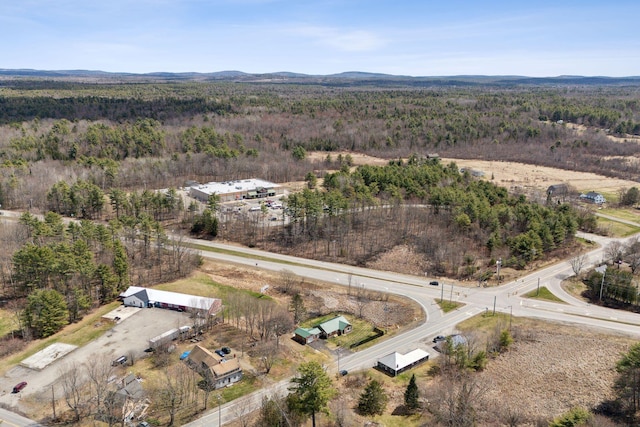 birds eye view of property featuring a view of trees