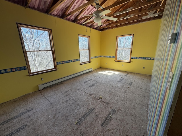 11 Dragonfly Dr, Windham, ME 04062 - spare room featuring a baseboard radiator and a ceiling fan