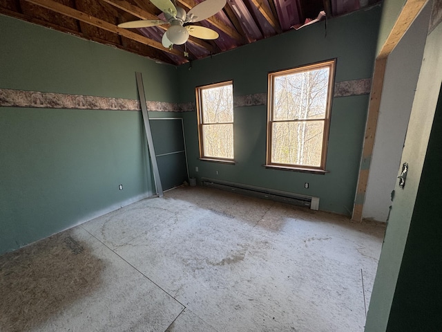 11 Dragonfly Dr, Windham, ME 04062 - unfurnished room with a baseboard radiator and a ceiling fan