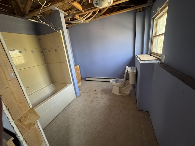 11 Dragonfly Dr, Windham, ME 04062 - bathroom featuring a bidet, bathtub / shower combination, toilet, and a baseboard heating unit
