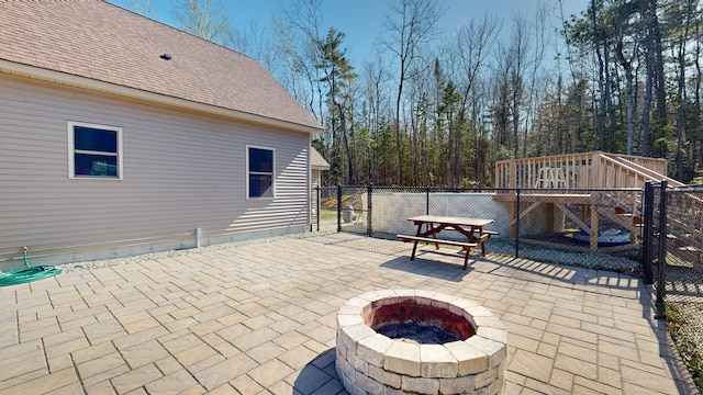 295 Cobb Hill Rd, Otisfield, ME 04270 - view of patio / terrace with fence and an outdoor fire pit
