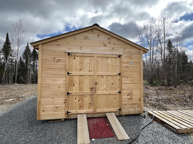 view of shed