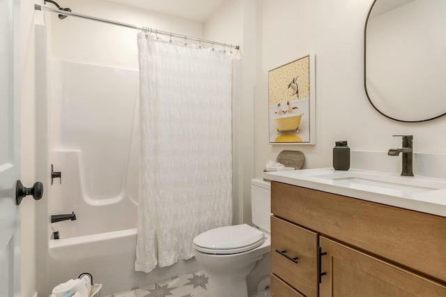 37 Cascade Cir Unit 26, Kennebunk, ME 04043 - bathroom featuring shower / bathtub combination with curtain, toilet, vanity, and tile patterned floors