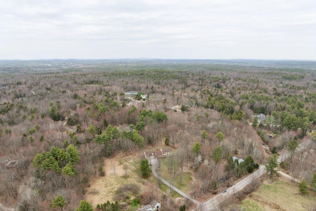 aerial view featuring a forest view