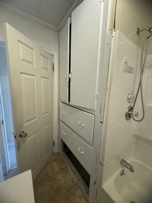 334 Main St, Madawaska, ME 04756 - full bathroom with shower / bathtub combination and tile patterned flooring