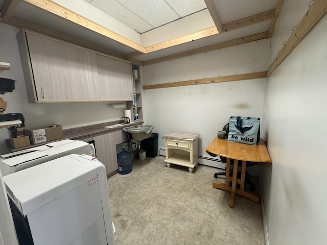 334 Main St, Madawaska, ME 04756 - home office featuring baseboard heating and light floors