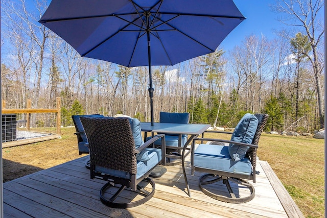 64 Rolling Brook Rd, Raymond, ME 04071 - deck featuring outdoor dining area