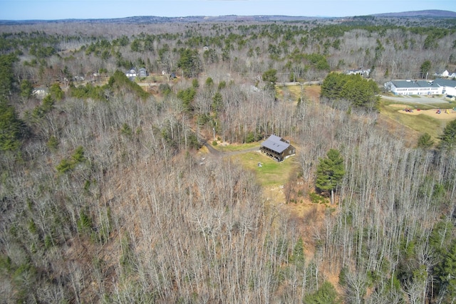 drone / aerial view with a rural view and a forest view