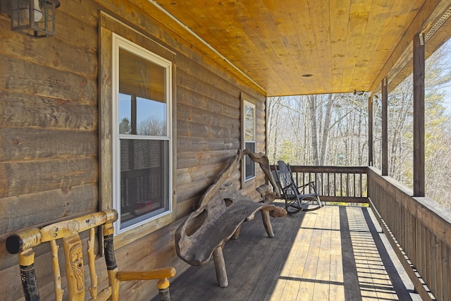 deck featuring covered porch