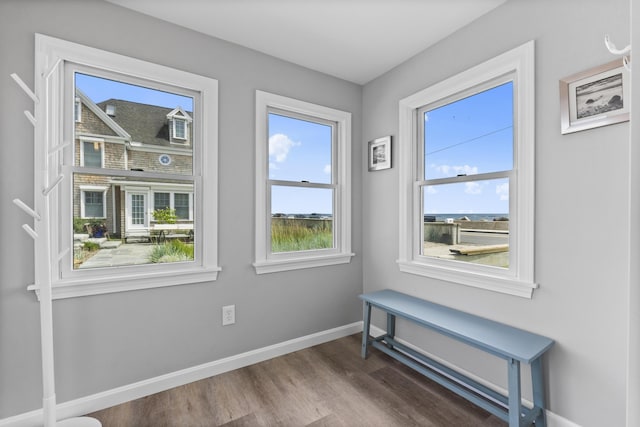 175 Beach Ave Unit 2, Kennebunk, ME 04043 - entryway with baseboards and wood finished floors