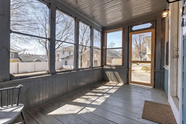 view of unfurnished sunroom