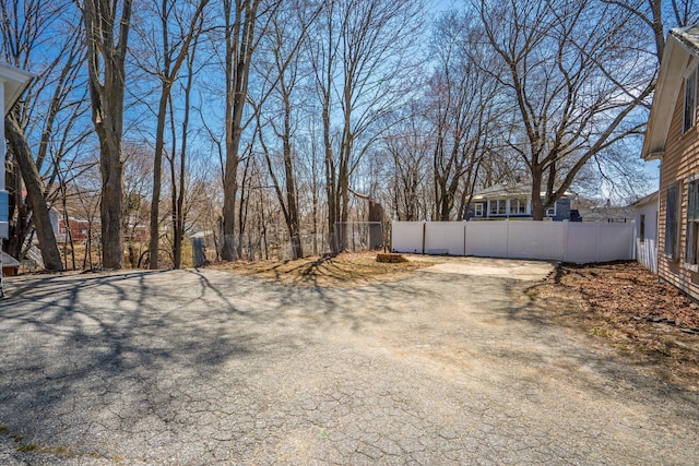view of yard with fence