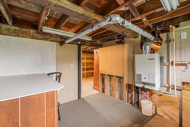 30 Munroe St, Bangor, ME 04401 - unfinished basement featuring water heater