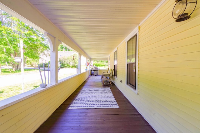 deck featuring covered porch
