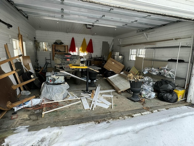 view of garage