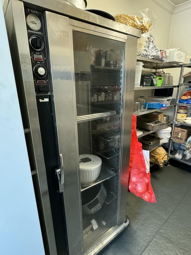 storage area with wine cooler