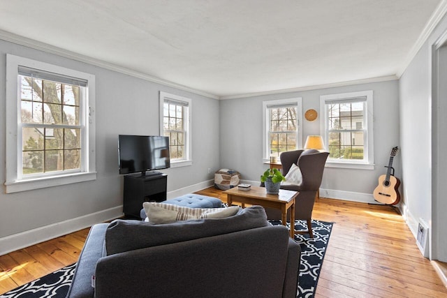 59 Brigham St, South Portland, ME 04106 - living room with light wood-type flooring, plenty of natural light, and crown molding