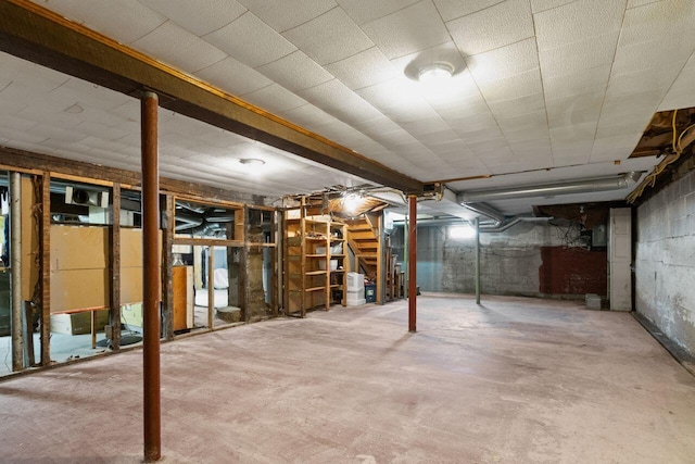 59 Brigham St, South Portland, ME 04106 - unfinished basement with stairway