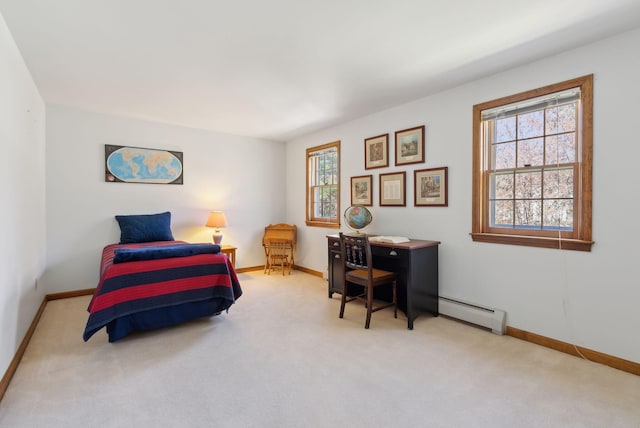 19 Windsor Pines Dr, Scarborough, ME 04074 - carpeted bedroom featuring a baseboard heating unit and baseboards