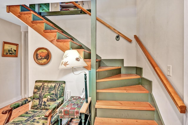 staircase with baseboards