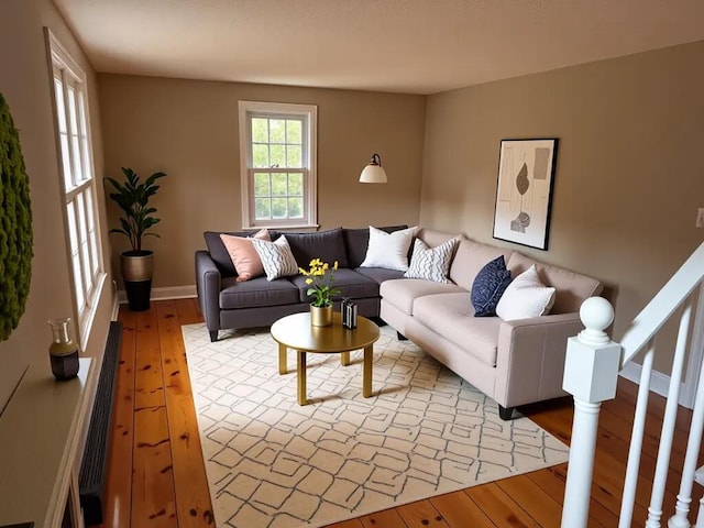 7 Kathryn St, Gorham, ME 04038 - living area with baseboards and hardwood / wood-style floors
