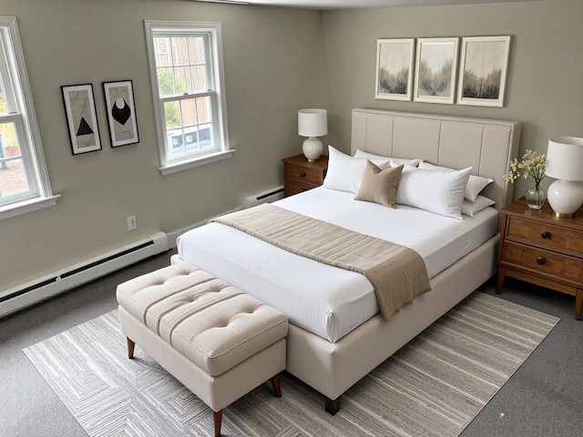 7 Kathryn St, Gorham, ME 04038 - bedroom featuring a baseboard radiator and light colored carpet