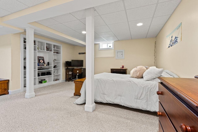 134 Yale St, Portland, ME 04103 - bedroom featuring carpet, recessed lighting, and a drop ceiling