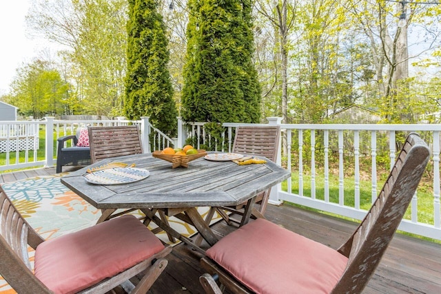 134 Yale St, Portland, ME 04103 - wooden terrace with outdoor dining area