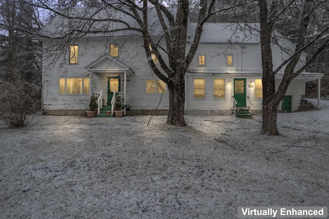 view of front of property featuring entry steps
