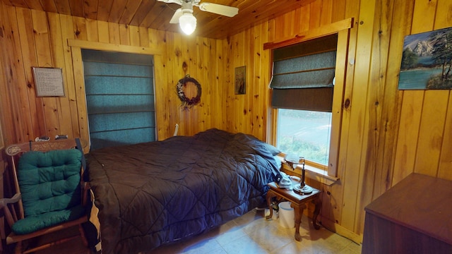 86 Webb Cove Dr, Lowell, ME 04493 - bedroom with wood walls and wood ceiling