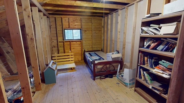 86 Webb Cove Dr, Lowell, ME 04493 - interior space featuring hardwood / wood-style floors and wooden walls