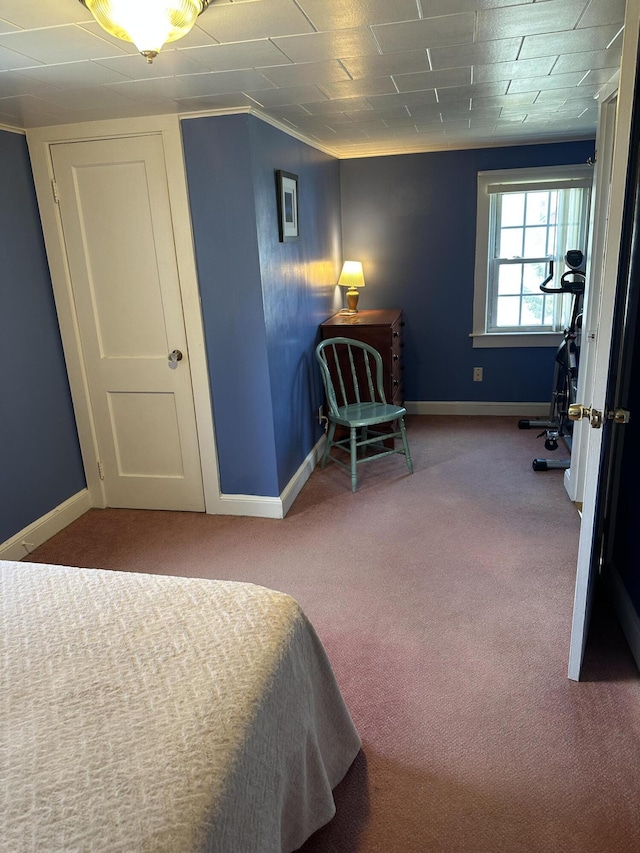 74 Silk St, Brewer, ME 04412 - carpeted bedroom featuring baseboards and ornamental molding