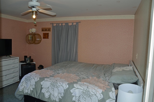 13 Hazen St, Norway, ME 04268 - bedroom featuring wallpapered walls and a ceiling fan