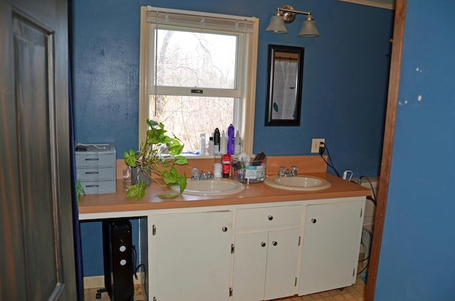 13 Hazen St, Norway, ME 04268 - bathroom featuring double vanity, plenty of natural light, and a sink