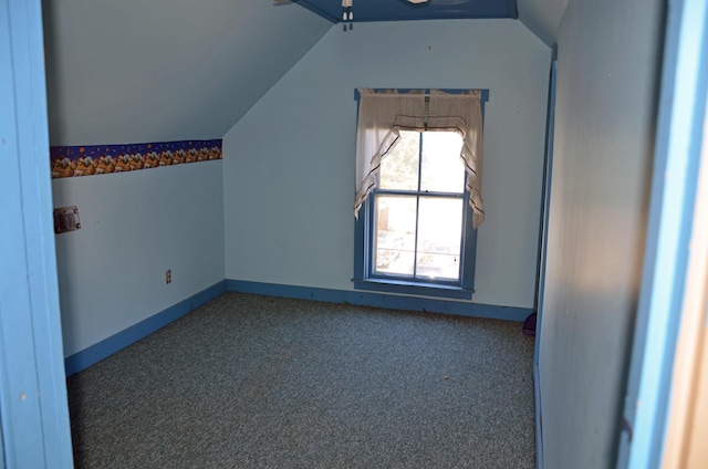 13 Hazen St, Norway, ME 04268 - bonus room with baseboards, carpet floors, and lofted ceiling