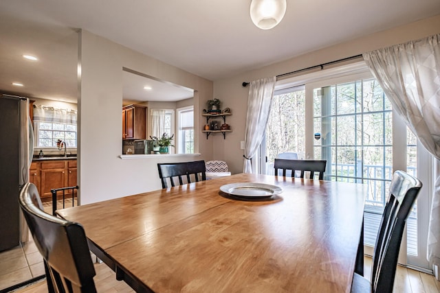 11 Sunny Brook Cir, Waterboro, ME 04061 - dining room with light wood finished floors and recessed lighting