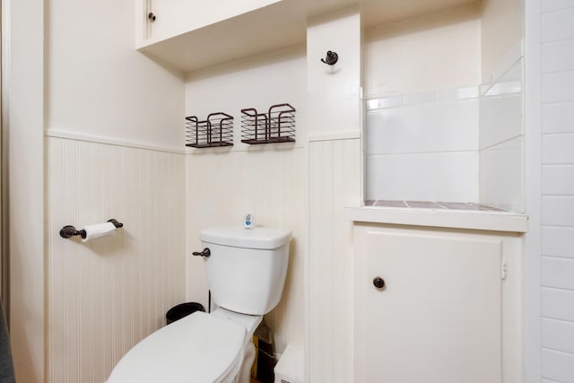 550 Ohio St, Bangor, ME 04401 - bathroom with a wainscoted wall and toilet