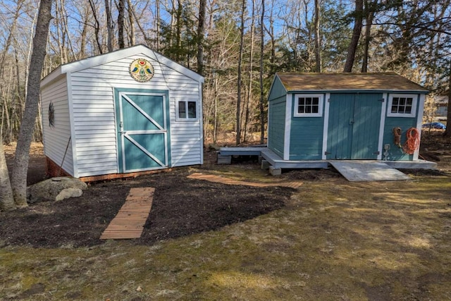 view of shed