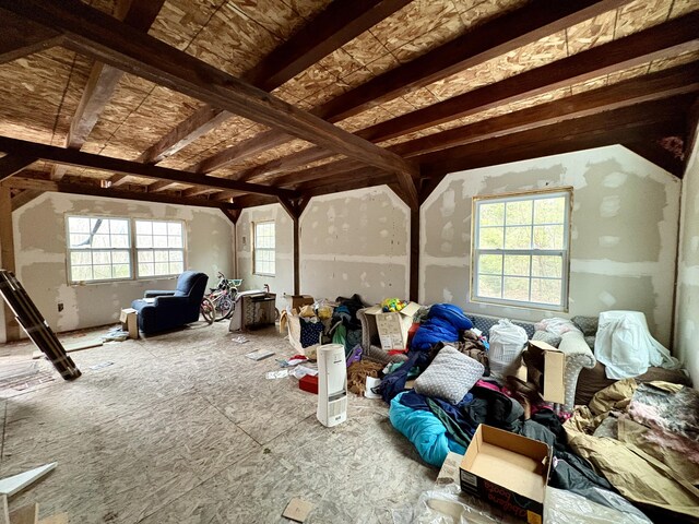 view of unfinished attic
