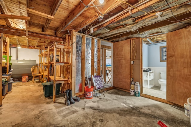 102 New Hampshire St, Millinocket, ME 04462 - basement featuring heating fuel and wainscoting