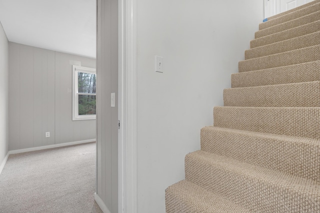 155 Saco Rd, Hollis, ME 04042 - stairs with baseboards and carpet flooring