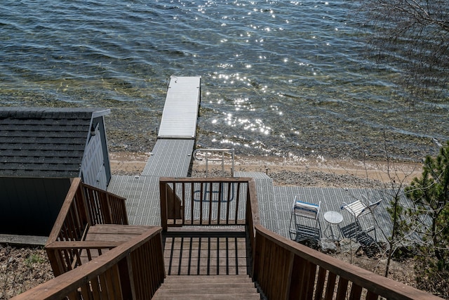 view of dock area